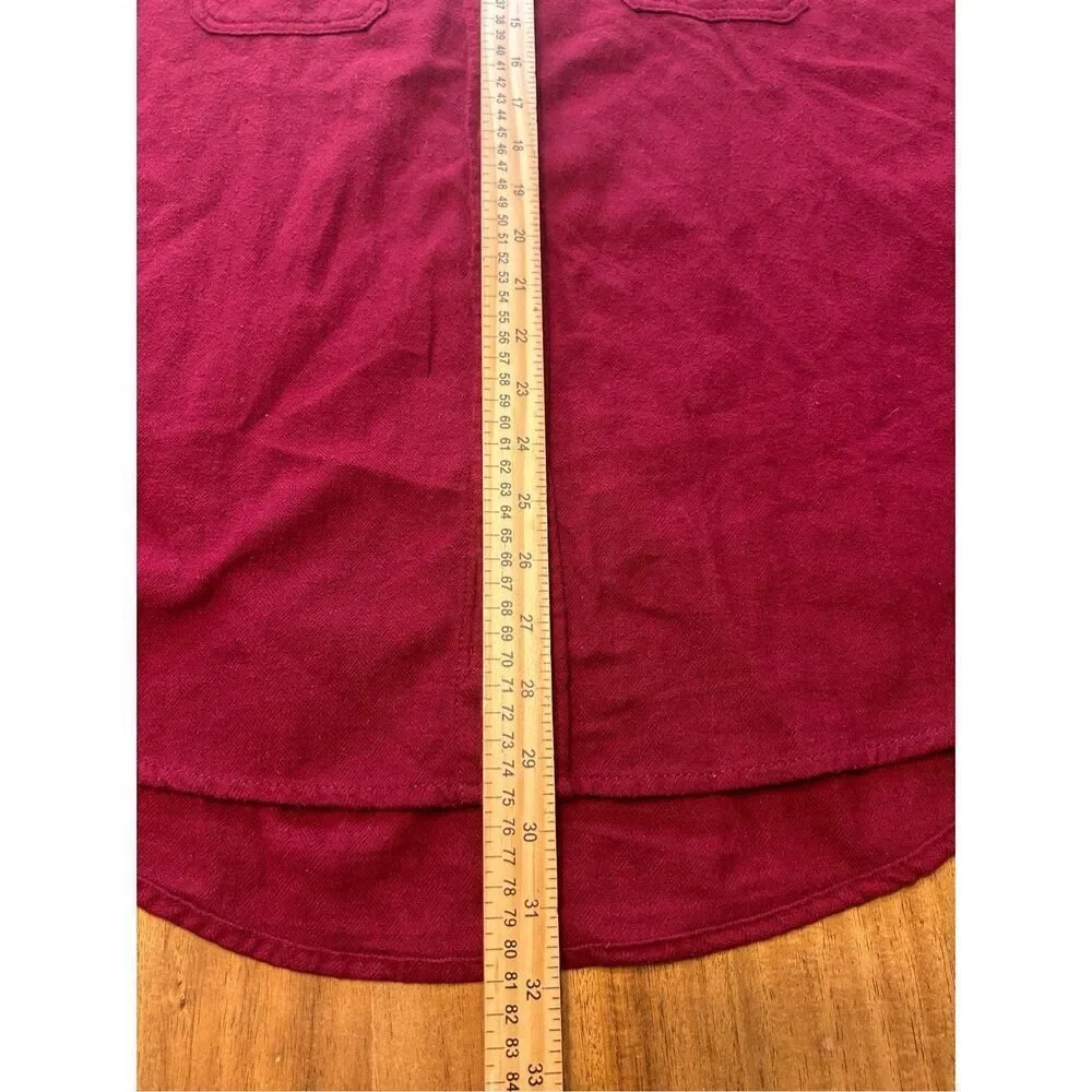 Woolrich Shirt Men’s Large Maroon Button Down Long Sleeve Flannel Casual Outdoor